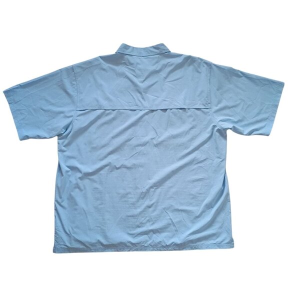 Bimini Bay Men’s 3XL Fishing Light Blue Shirt Short Sleeve Ventilated Back - Picture 3 of 9